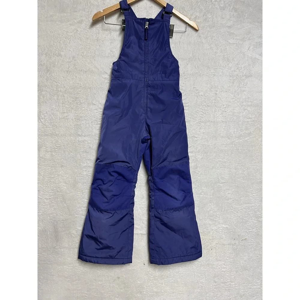 Lands' End Kids Snow Bibs Size 7 Purple Insulated Winter Ski Snow Pants